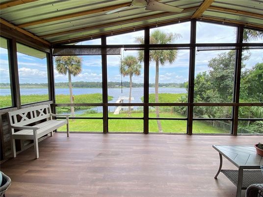 Interior, Sun Room, Water, Wooden Ceilings, Wood Texture Flooring