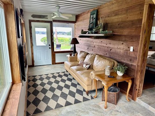 Interior, Living room, Wooden Walls