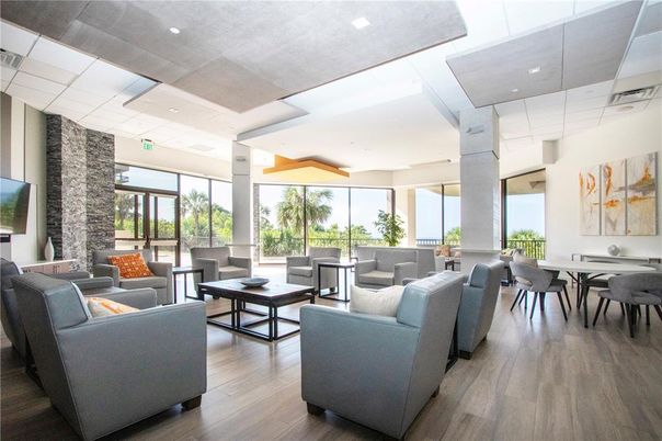 Dining room, Interior, Living room, Recessed Lighting, Stone Walls, Wood Texture Flooring