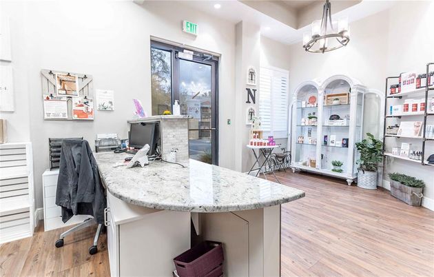 Home Office, Interior, Pendant Lights, Recessed Lighting, Wood Texture Flooring