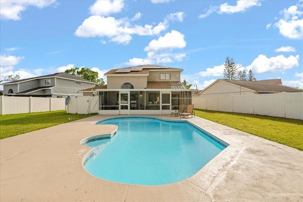 Exterior, Pool, Solar Panels