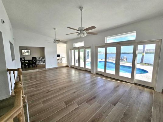 Dining room, Interior, Water, Wood Texture Flooring