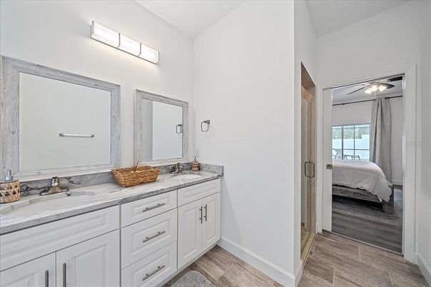 Bathroom, Bedroom, Dual Sink Vanities, Interior, Wood Texture Flooring