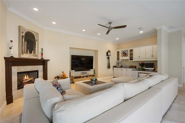 Fireplace, Interior, Living room, Recessed Lighting