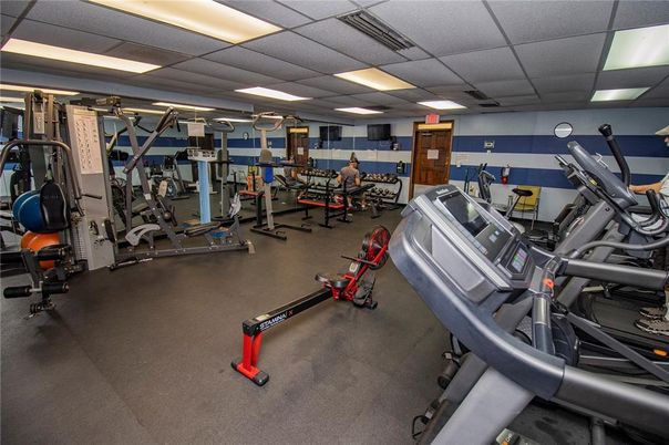 Fitness Equipment, Gym, Interior, Recessed Lighting