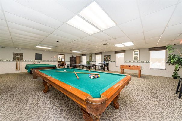 Billiard Table, Game Room, Interior, Recessed Lighting