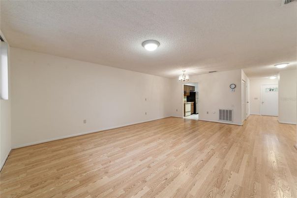 Chandelier, Empty room, Interior, Wood Texture Flooring