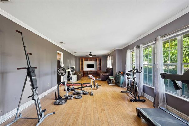 Fitness Equipment, Interior, Wood Texture Flooring