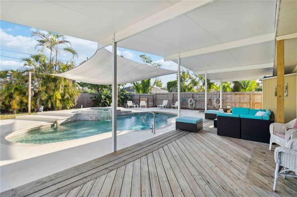 Exterior, Pool, Wood Texture Flooring