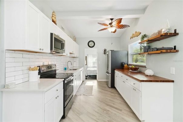 Interior, Kitchen, Wood Texture Flooring
