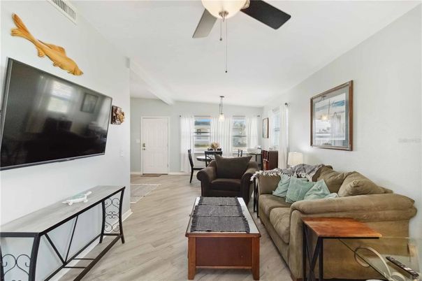 Dining room, Interior, Living room, Pendant Lights, Wood Texture Flooring