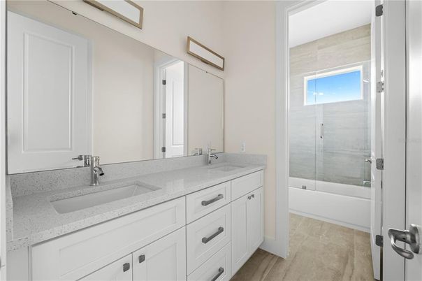 Bathroom, Dual Sink Vanities, Glass Shower, Interior