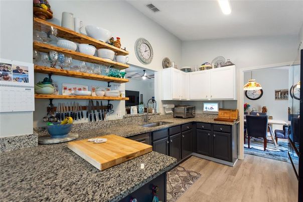 Dining room, Interior, Kitchen, Recessed Lighting, Wood Texture Flooring
