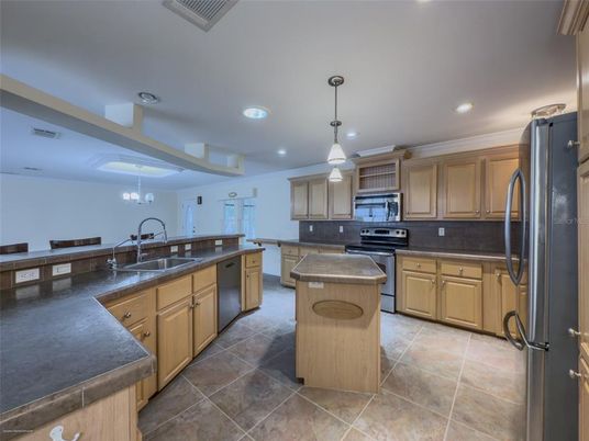 Interior, Kitchen, Pendant Lights, Recessed Lighting, Stainless Steel Appliances