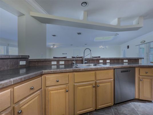 Interior, Kitchen, Recessed Lighting, Tile Countertops
