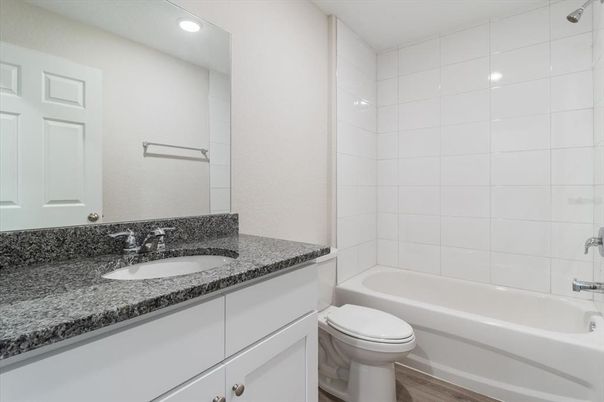 Bathroom, Interior, Recessed Lighting, Wood Texture Flooring