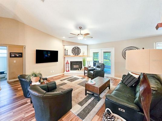 Fireplace, Interior, Living room, Wood Texture Flooring