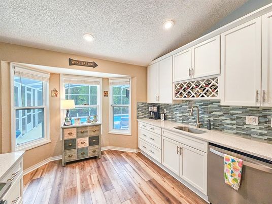 Interior, Kitchen, Recessed Lighting, Wood Texture Flooring