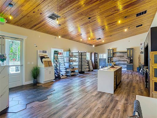 Interior, Kitchen, Pendant Lights, Wooden Ceilings, Wood Texture Flooring