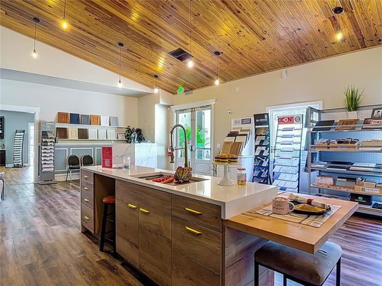 Interior, Kitchen, Pendant Lights, Wooden Ceilings, Wood Texture Flooring