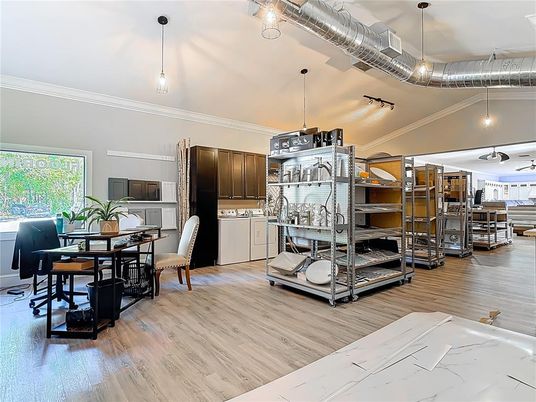 Dining room, Interior, Kitchen, Pendant Lights, Wood Texture Flooring