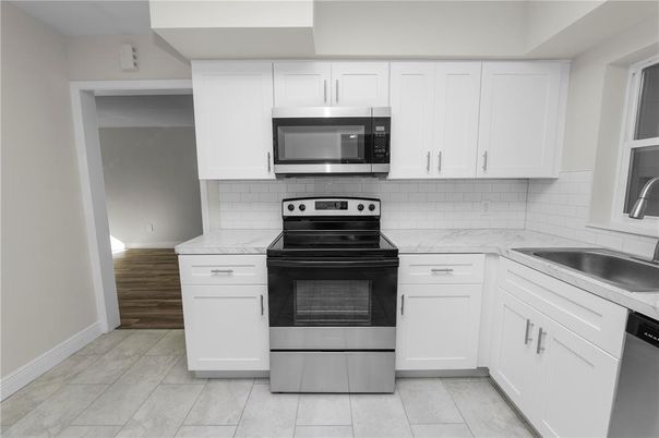 Interior, Kitchen, Stainless Steel Appliances, Wood Texture Flooring