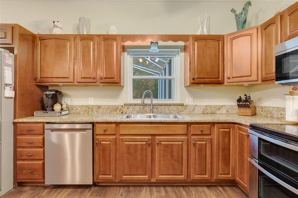 Interior, Kitchen, Stainless Steel Appliances, Wood Texture Flooring