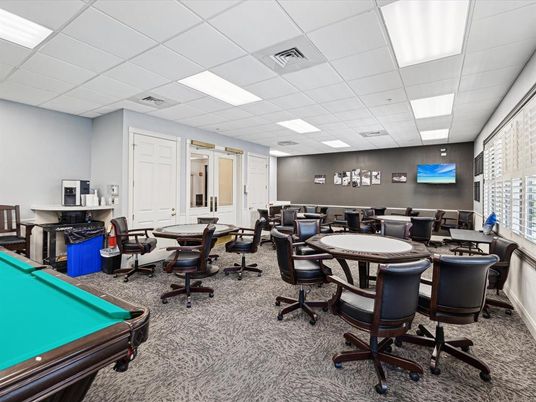 Billiard Table, Game Room, Interior, Recessed Lighting