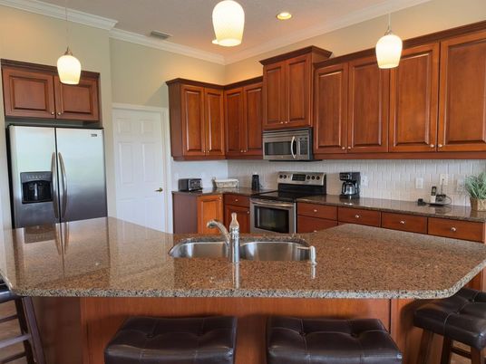Interior, Kitchen, Pendant Lights, Recessed Lighting, Stainless Steel Appliances