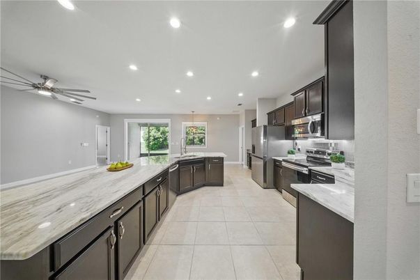 Interior, Kitchen, Pendant Lights, Recessed Lighting, Stainless Steel Appliances