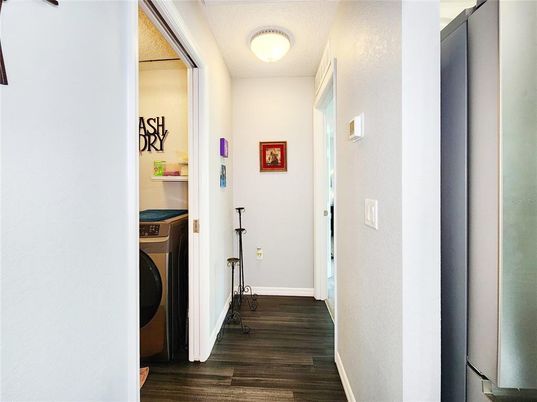 Interior, Washer, Wood Texture Flooring