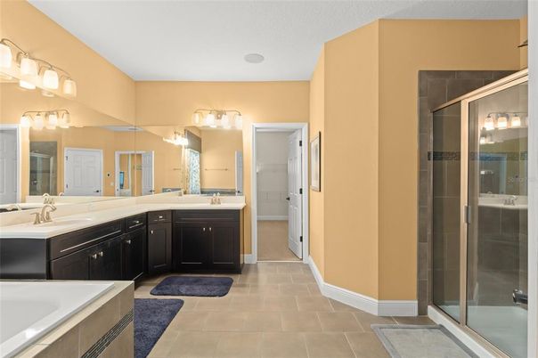 Bathroom, Dual Sink Vanities, Glass Shower, Interior