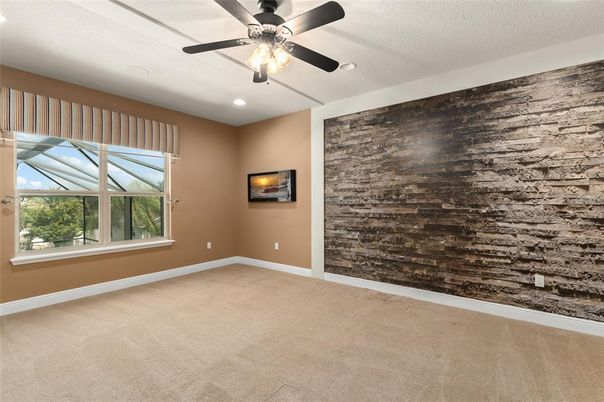 Empty room, Interior, Recessed Lighting, Stone Walls