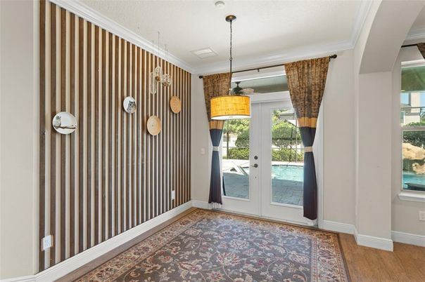Interior, Pendant Lights, Wood Texture Flooring