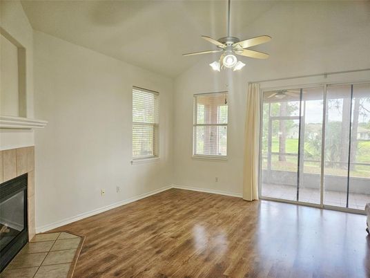 Empty room, Fireplace, Interior, Wood Texture Flooring