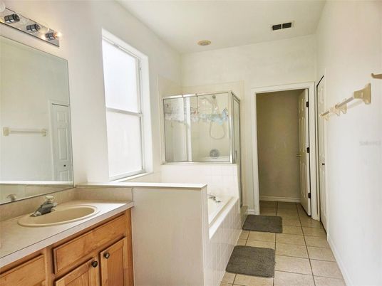 Bathroom, Dual Sink Vanities, Glass Shower, Interior