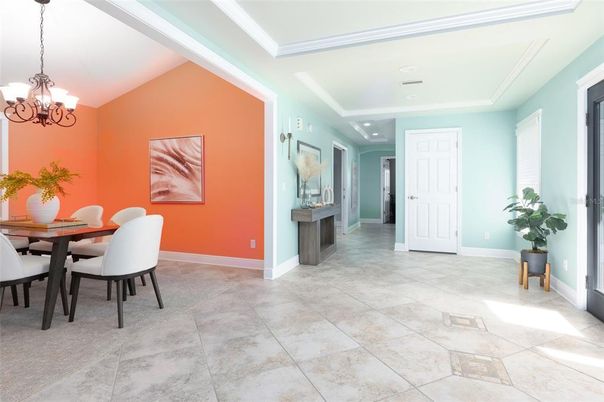 Chandelier, Dining room, Interior, Recessed Lighting