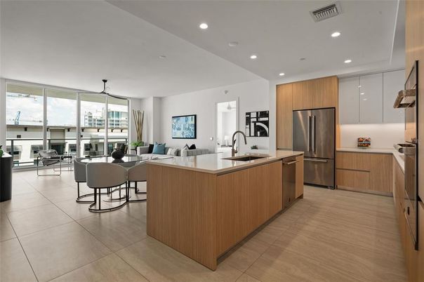 Dining room, Interior, Kitchen, Living room, Recessed Lighting, Stainless Steel Appliances