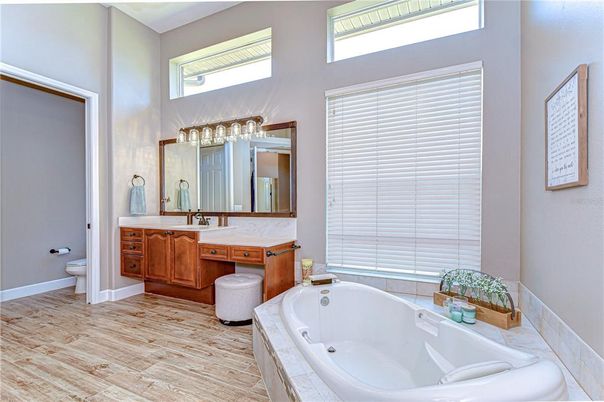 Bathroom, Dual Sink Vanities, Interior, Wood Texture Flooring