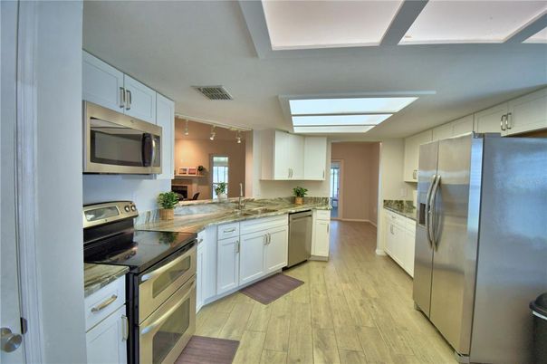 Interior, Kitchen, Stainless Steel Appliances, Wood Texture Flooring