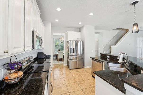 Interior, Kitchen, Pendant Lights, Recessed Lighting, Stainless Steel Appliances