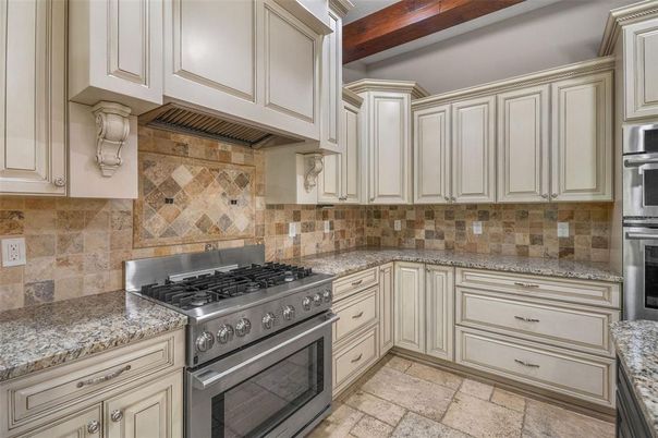 Interior, Kitchen, Stainless Steel Appliances, Wooden Beams