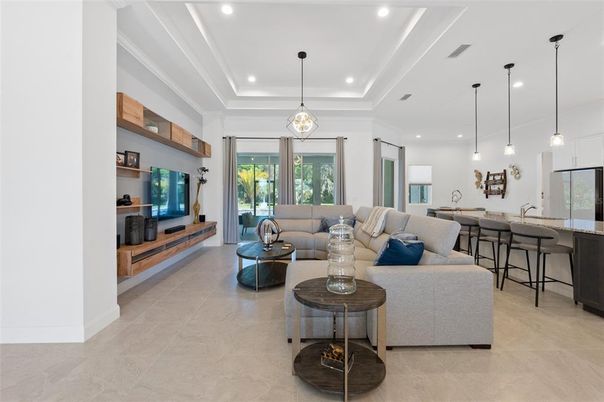 Interior, Kitchen, Living room, Pendant Lights, Recessed Lighting
