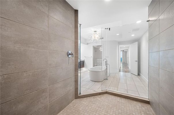 Bathroom, Chandelier, Interior, Recessed Lighting