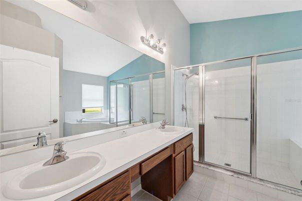 Bathroom, Dual Sink Vanities, Glass Shower, Interior
