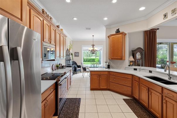 Chandelier, Interior, Kitchen, Recessed Lighting
