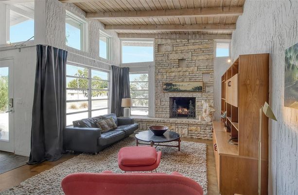 Fireplace, Interior, Living room, Stone Walls, Wooden Beams, Wooden Ceilings, Wood Texture Flooring