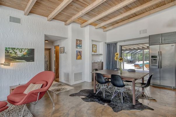 Dining room, Interior, Stainless Steel Appliances, Wooden Beams, Wooden Ceilings