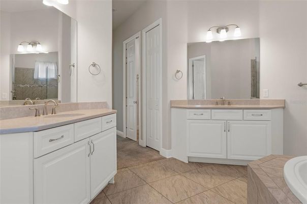 Bathroom, Dual Sink Vanities, Interior, Tile Countertops