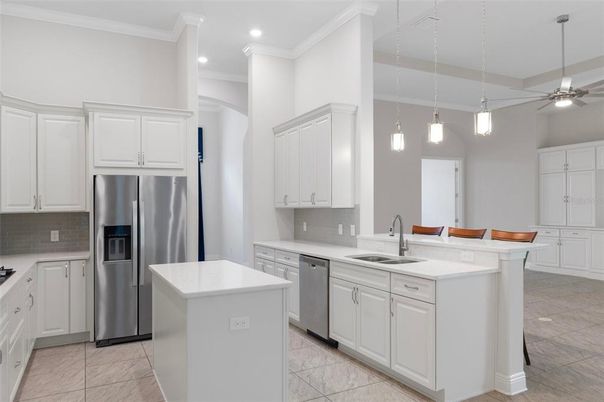 Interior, Kitchen, Pendant Lights, Recessed Lighting, Stainless Steel Appliances